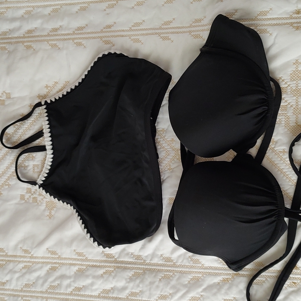 Two black Aerie bikini tops